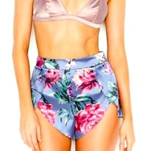 Brand new with tags Victoria Secrets Satin Blue Floral PJ shorts